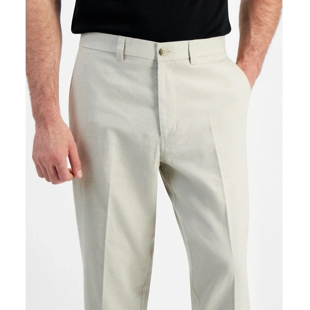 $95 NEW KENNETH COLE REACTION Mens 30x32 Beige Cotton/Linen Khaki/Chino Pants - Picture 7 of 10
